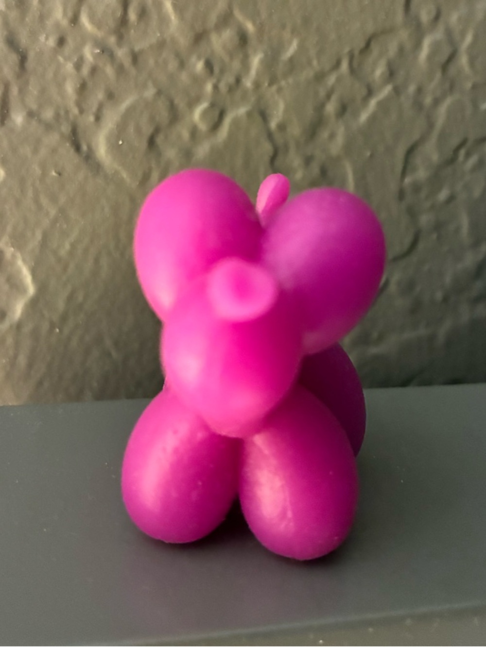 Mini NeeDoh Balloon Dog silicone figure - Bright Pink color - Picture 3 of 5